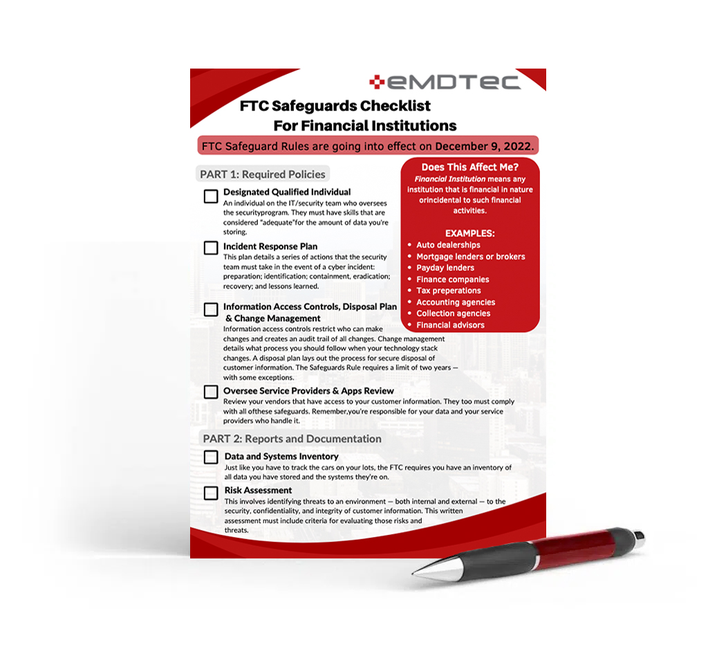 FTC Safeguards Checklist For Financial Institution